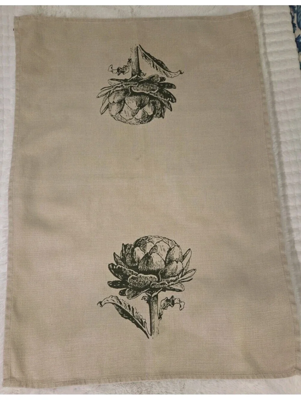 Williams Sonoma 100% Hemp Artichoke Kitchen Tea Towel Dishtowel